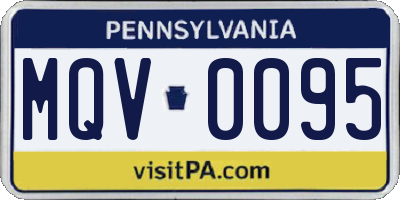 PA license plate MQV0095