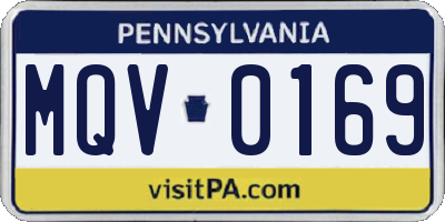 PA license plate MQV0169