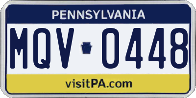 PA license plate MQV0448
