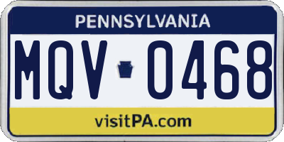 PA license plate MQV0468