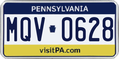 PA license plate MQV0628