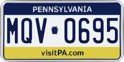 PA license plate MQV0695