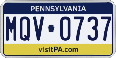 PA license plate MQV0737