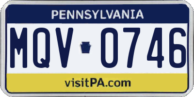 PA license plate MQV0746