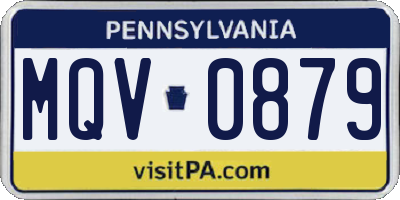 PA license plate MQV0879