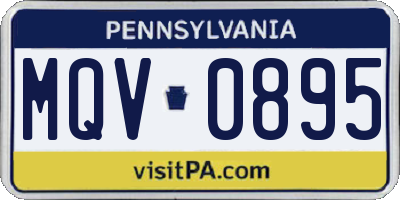 PA license plate MQV0895
