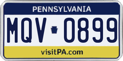 PA license plate MQV0899