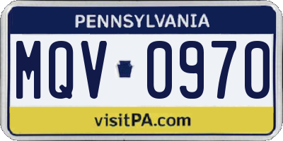 PA license plate MQV0970