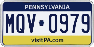 PA license plate MQV0979