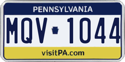 PA license plate MQV1044