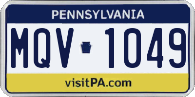 PA license plate MQV1049