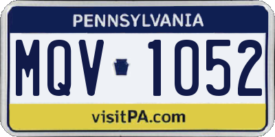 PA license plate MQV1052