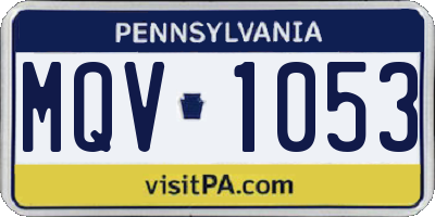 PA license plate MQV1053