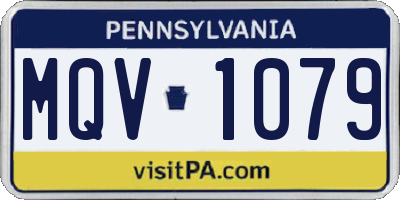 PA license plate MQV1079