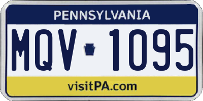PA license plate MQV1095