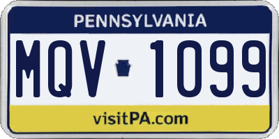 PA license plate MQV1099