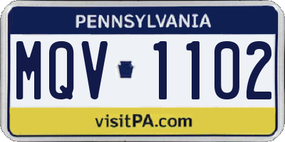 PA license plate MQV1102