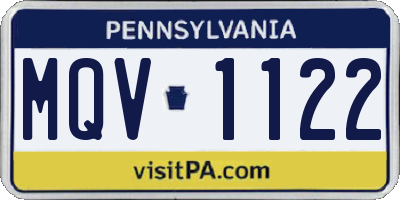 PA license plate MQV1122