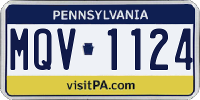PA license plate MQV1124
