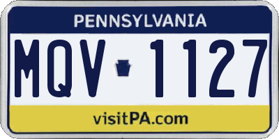 PA license plate MQV1127