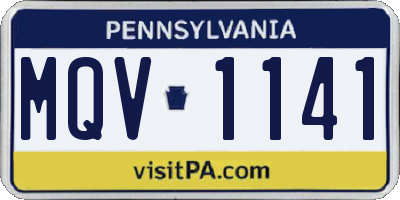 PA license plate MQV1141