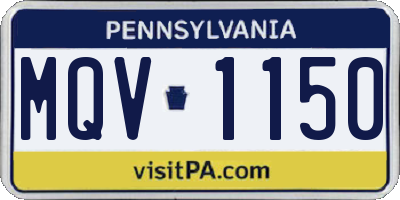 PA license plate MQV1150