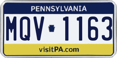 PA license plate MQV1163