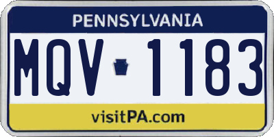 PA license plate MQV1183
