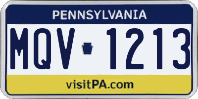 PA license plate MQV1213