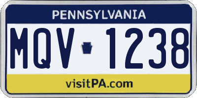 PA license plate MQV1238