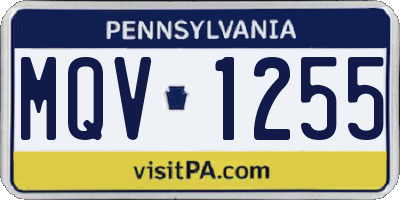 PA license plate MQV1255