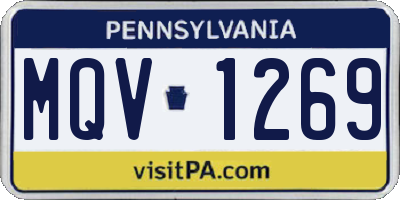 PA license plate MQV1269