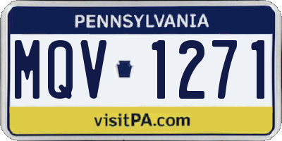 PA license plate MQV1271