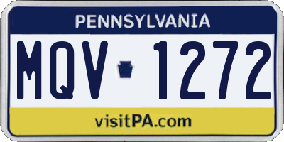 PA license plate MQV1272