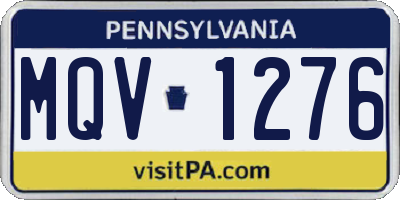 PA license plate MQV1276