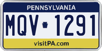 PA license plate MQV1291