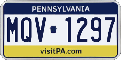 PA license plate MQV1297