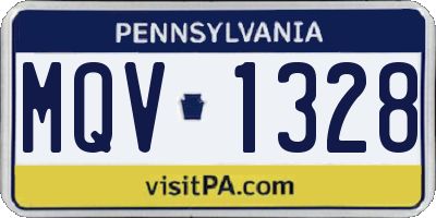 PA license plate MQV1328