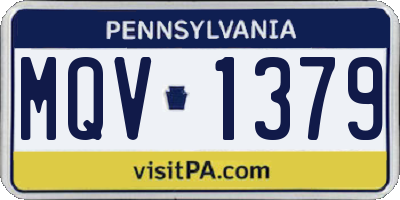 PA license plate MQV1379