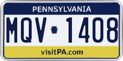 PA license plate MQV1408