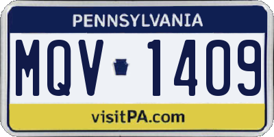 PA license plate MQV1409