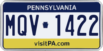 PA license plate MQV1422