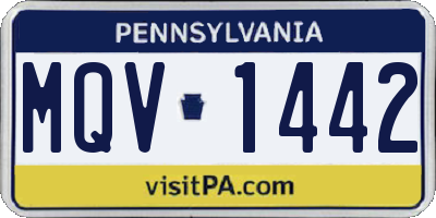 PA license plate MQV1442