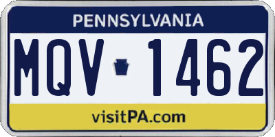 PA license plate MQV1462