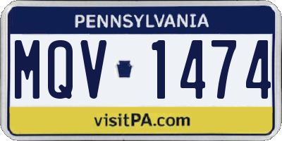 PA license plate MQV1474
