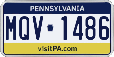 PA license plate MQV1486