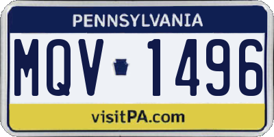 PA license plate MQV1496