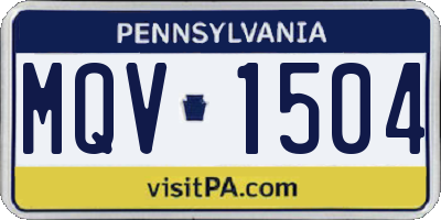 PA license plate MQV1504