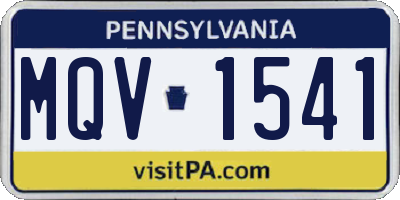PA license plate MQV1541