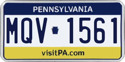 PA license plate MQV1561